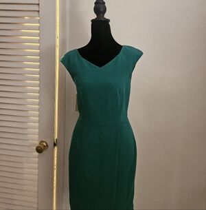 The Limited Asymmetrical Green Dress